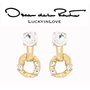 Oscar de la Renta SCRAMBLE Burnished Gold CHAIN-LINK EARRINGS